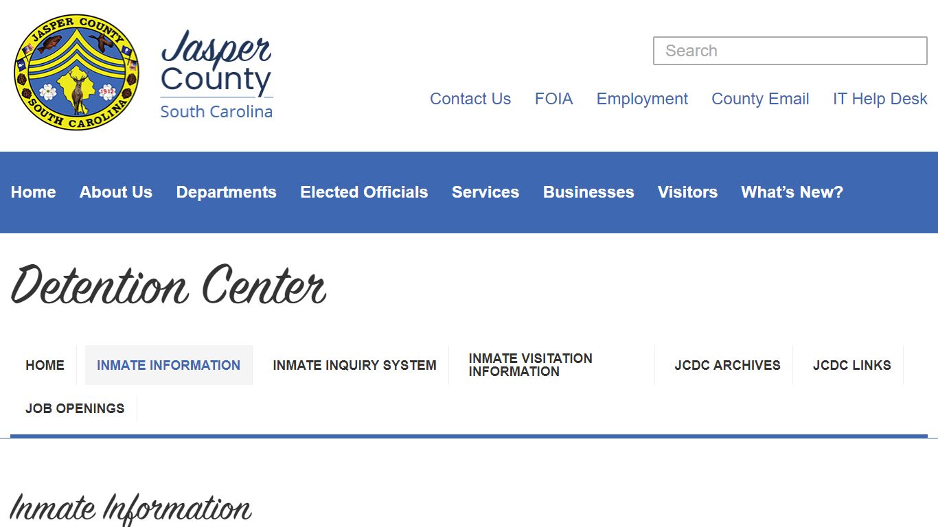 Inmate Information - Jasper County